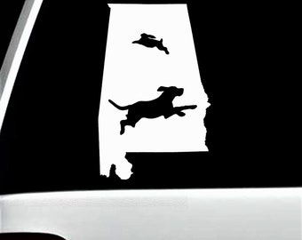Alabama Beagle Dog Chasing Rabbit Decal Sticker | Alabama Rabbit Hunting Decal | Gift for Rabbit Hunter | C1153