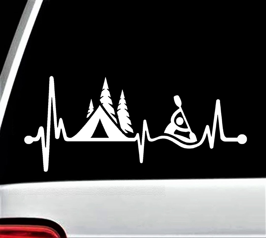 Camping Tent Kayak Heartbeat Lifeline Decal Sticker Canoe Camper ...
