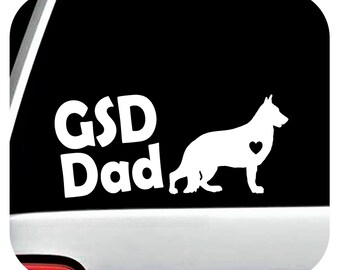 German Shepherd Dad Decal, GSD Dad German Shepherd Dog Breed Decal Sticker | G1059
