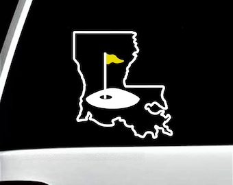 Louisiana Golf Decal for Car Window | LA Golfing Decal Sticker | Golf Decal Accessory | for Car Window | | BG 693