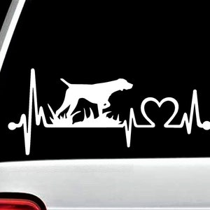 May include: A white silhouette of a dog running with a heartbeat graphic and a heart symbol. The graphic is on a black background.