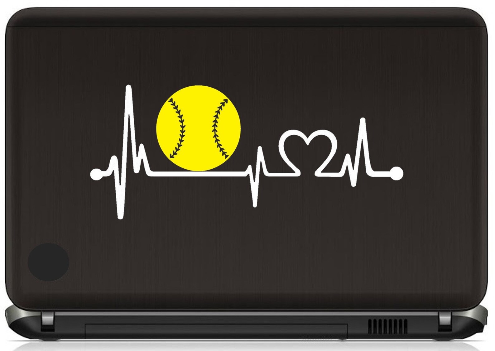 Yellow Softball Heartbeat Lifeline Decal Sticker for Car Etsy