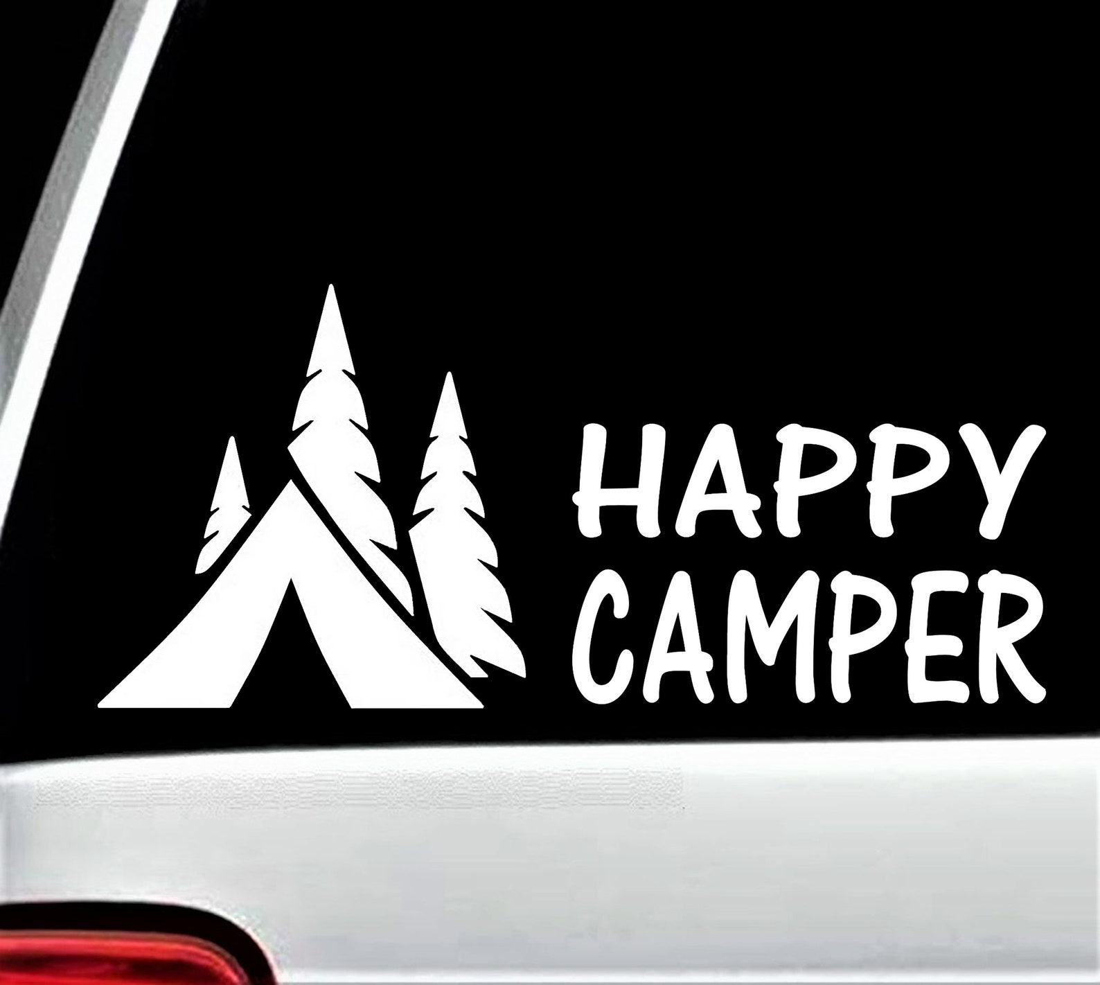 Happy Camper Decal | Happy Camper Camping Tent Decal Sticker for Car ...