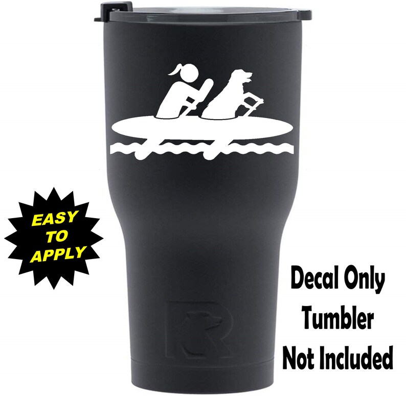 Girl Dog Kayak Decal Sticker Girl Kayaking With Dog Decal Etsy