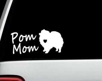 Pomeranian Pom Mom Dog Decal Sticker | A1190