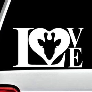 Giraffe Heart LOVE Decal Sticker for Car Window | BG 876