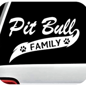Pit Bull Family | Pitbull Mom | Gift For Dog Mom | Pitbull Decal | Pittie Mom | Car Decals | Stickers | Minimalist Dog Car Decal | A1050