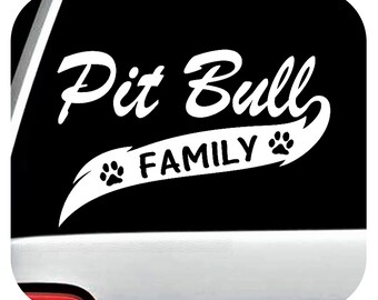 "Pit Bull Family" 8.5" Car Decal Sticker - American Bully, APBT, Amstaff Vinyl