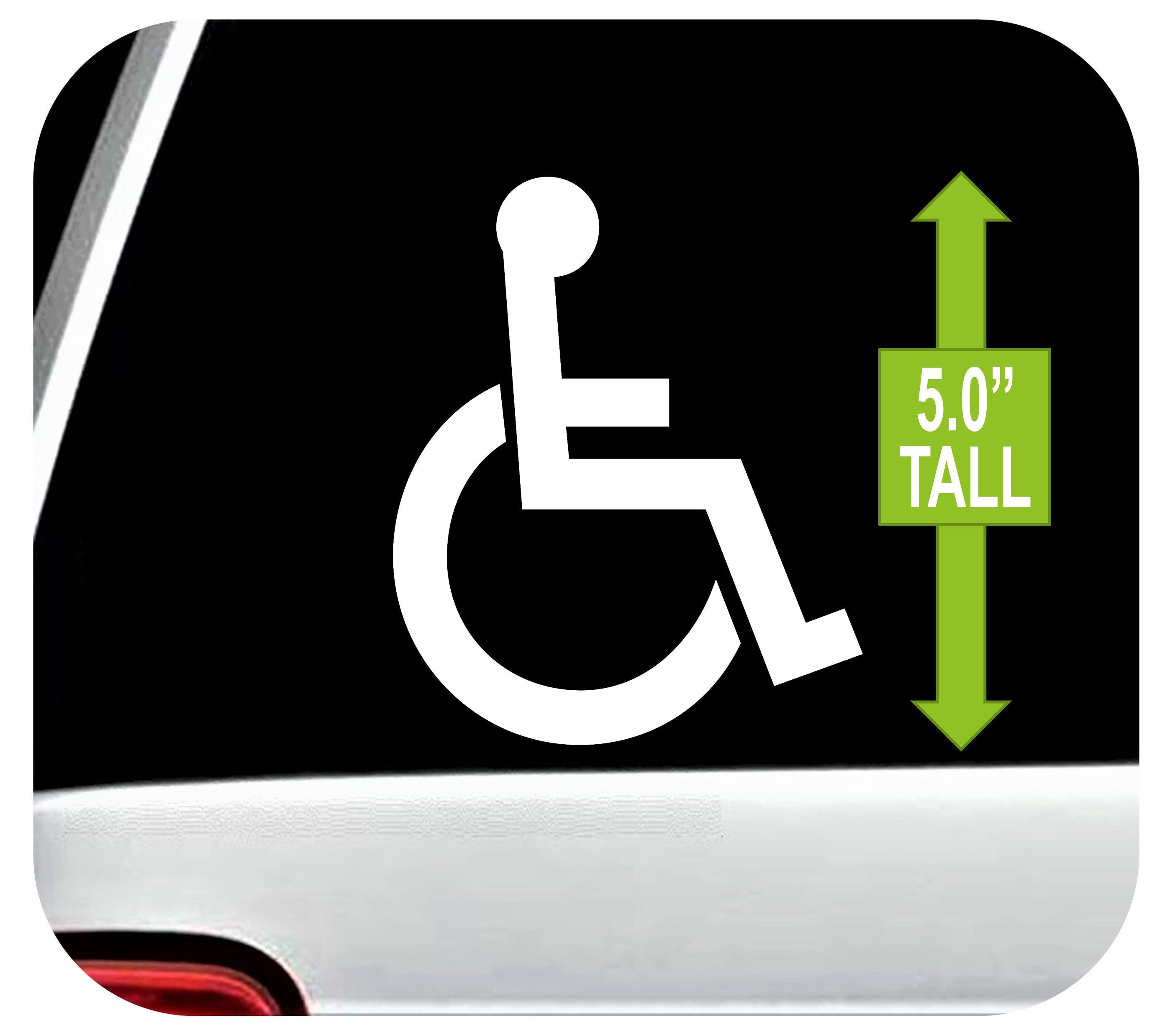 NMC Behindertenparkplatz-Schild 10,2x10,2 Cm – Selbstklebendes Vinyl-Schild, Weiß Auf Blau, 5 Stück