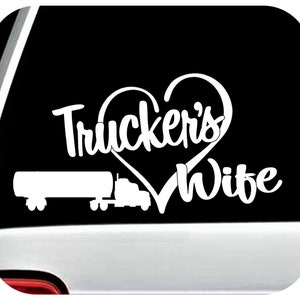 Trucker&#39;s Wife Tanker Truck Decal Sticker for Car Window