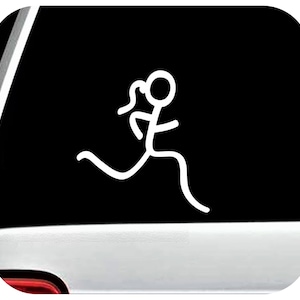 Run Girl or Guy Marathon 13.1 26.2 Jogging Running Vinyl Decal Sticker for Car Window Exercise Fitness BG 782A