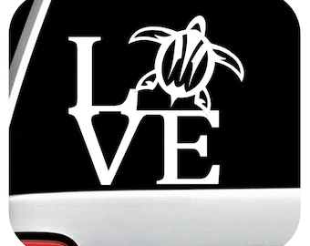 Sea Turtle Decal for Car WIndow | I Love Sea Turtles Sticker