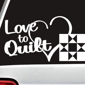 Love To Quilt Quilting Block Decal Sticker for Car Window | BG 797