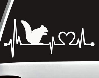 Squirrel Heartbeat Lifeline Decal Sticker K1113