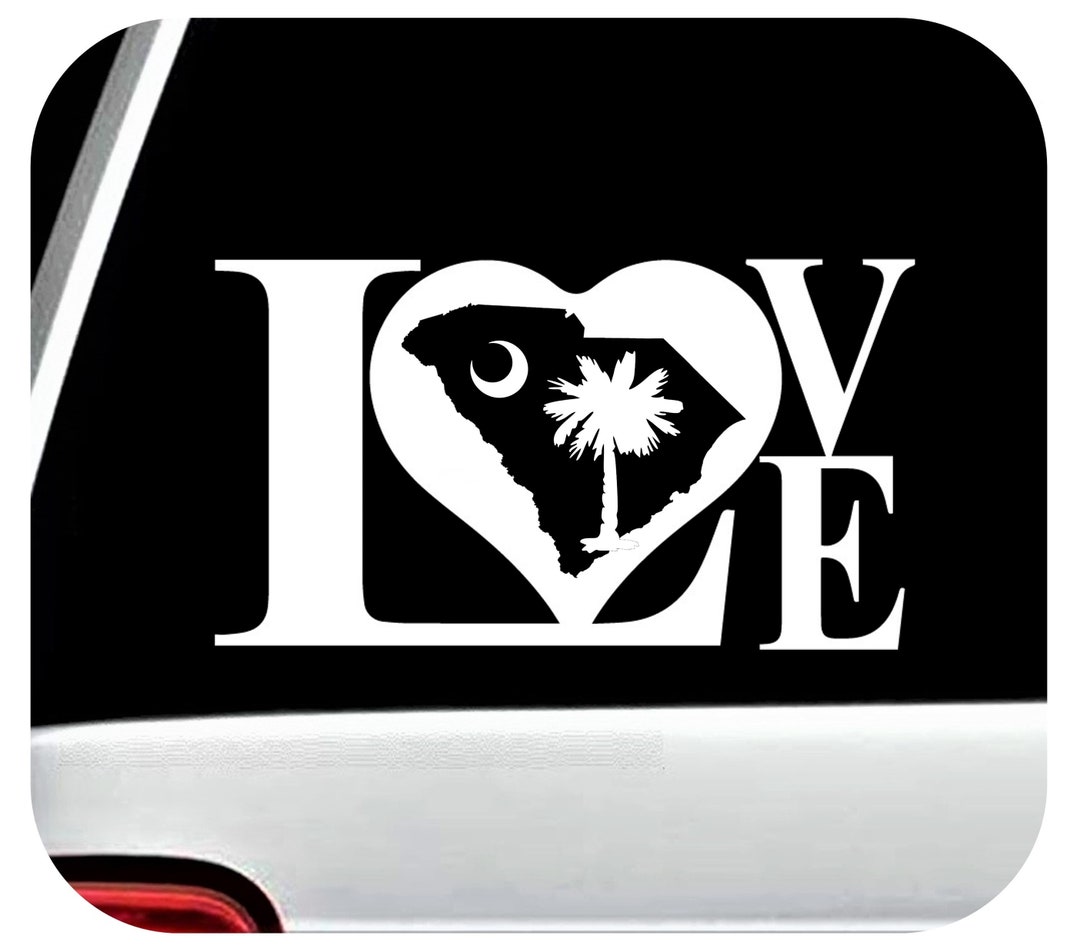 Sc Native Sticker South Carolina Native Palmetto Decal | Native Palmetto Tree Love Heart ...