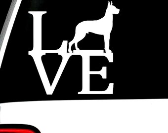 Great Dane Love Dog Decal Sticker for Car B1005
