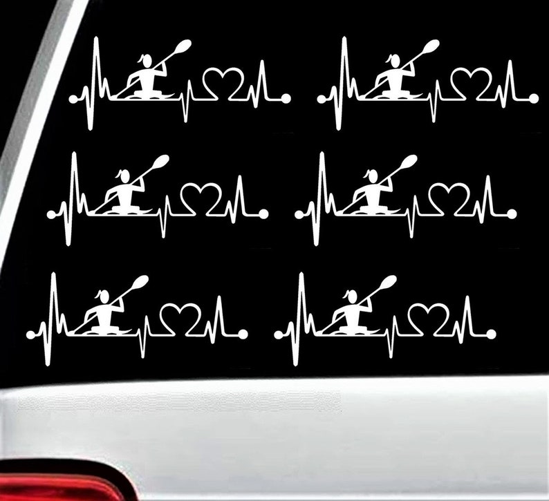 Girl Kayak Decal Sticker for Car Window Kayak Heartbeat Etsy