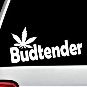 Budtender Decal for Car | Marijuana Cannabis Leaf Dispensary Sticker | Gift for Pothead | Weed Bud 420 Pot Dabs Hash | M1125