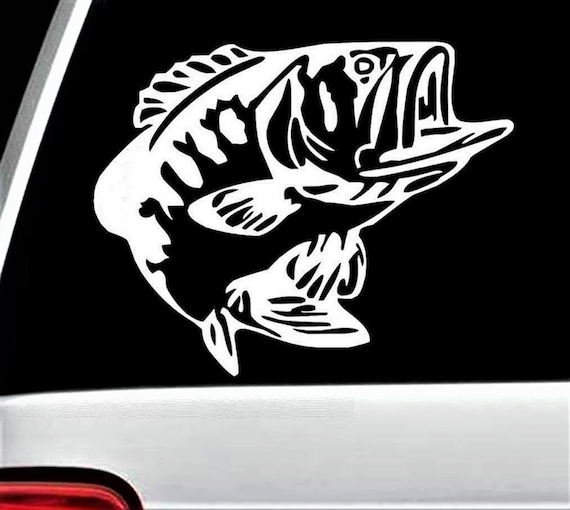 Buy U.S. Flag Vertical With Bass Fish Truck Decal Online in India