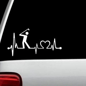 Golf Cart Decal Guy Mens Heartbeat Lifeline Decal Sticker | K1112
