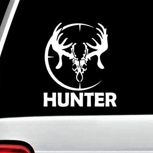 Hunter Rack Antlers Decal Sticker for Car Window 6 inch BG 205 Deer Moose Elk Hunting