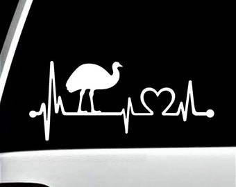 Emu Heartbeat Lifeline Decal Sticker for Car Window | BG 567
