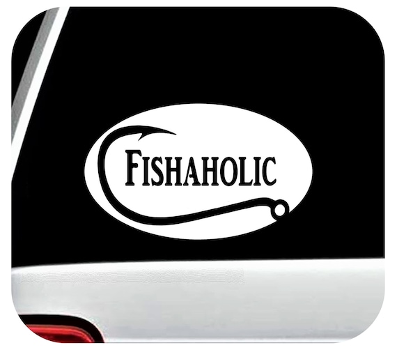 Fishaholic Decal for Car Funny Fishing Addiction Sticker Fishing Gifts for  Dad F1031 