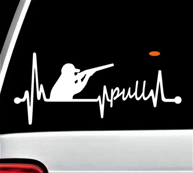 Trapshooting Decal Skeet Sport Trap Shooting Heartbeat Etsy