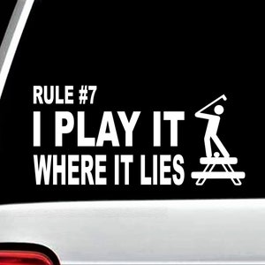 Funny Golf Decal | Golf Rules Decal for Car Window | Golfing Decal Sticker | Golf Decal Accessory | for Car Window | | BG 659