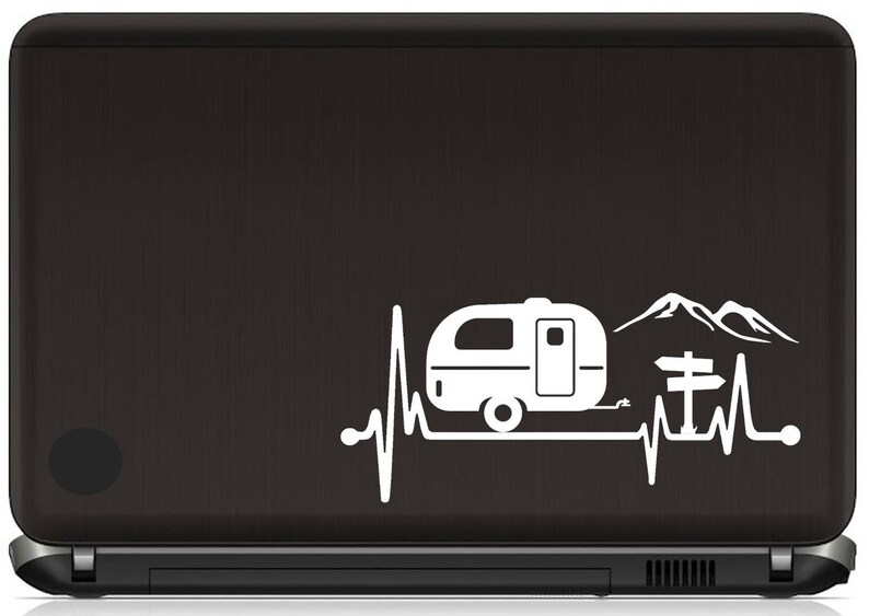 Camper Travel Trailer Decal Sticker - Camping Heartbeat Lifeline Decal ...