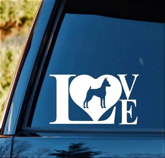 I Love My Miniature Pinscher Sticker Vinyl Auto Window Min Pin I Love My Miniature Pinscher Sticker Vinyl Auto Window Min Pin