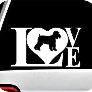 Schnauzer LOVE Dog Decal Sticker for Car Window | Love My Schnauzer | Pet Gift Accessory Art | Schnauzer Mom Gift