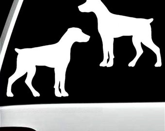 Doberman Pinscher Natural Ears Min Pin Decal Sticker for Car Window BG 780