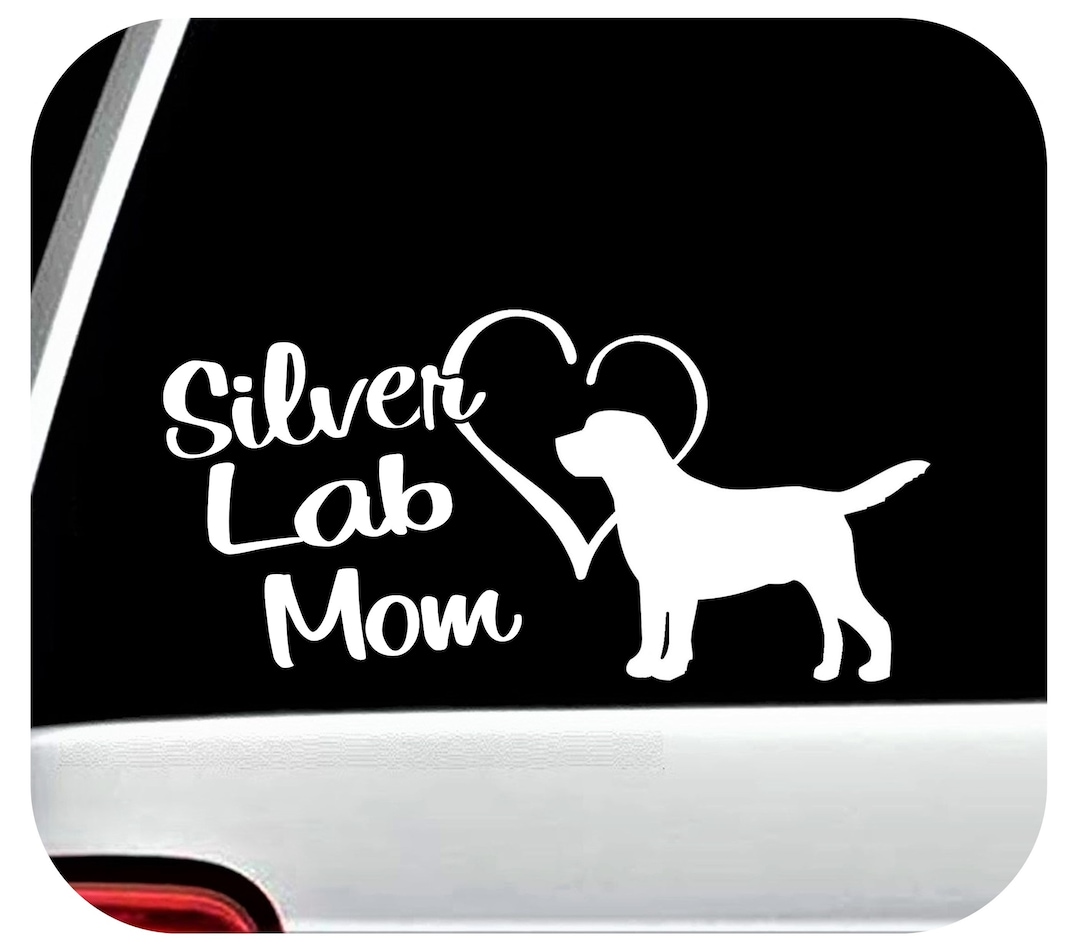 Custom Silver Lab Mom Decal for Car Window Labrador Retriever Decal