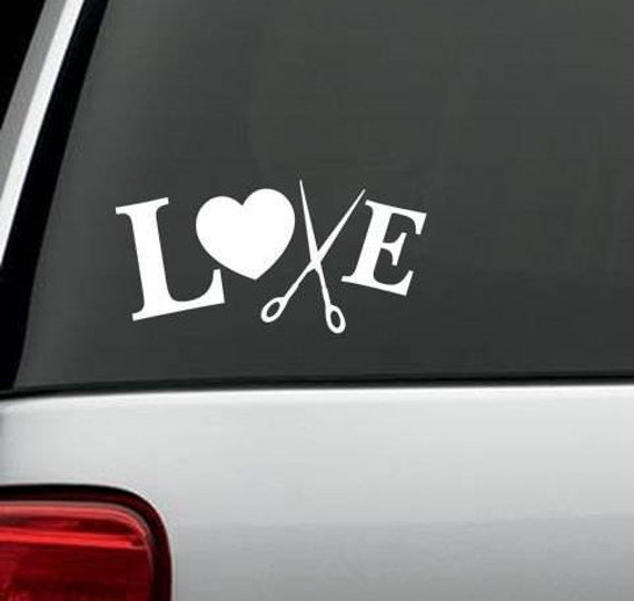 Love Heart Scissors Hair Stylist Hairdresser Hairstylist Decal Etsy