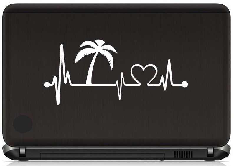 Palm Tree Heartbeat Lifeline Vacation Decal Sticker Palm Tree Decal for Car Surf Sand Sun Beach Ocean K1016 image 7