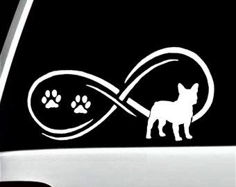 French Bulldog Infinity Decal Sticker for Car Window | Frenchie Decal for Car | H1110