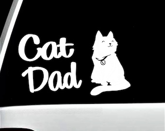 Cat Dad Decal Sticker | Crazy Cat Dad | Cat Lover Decor | Cat Dad Bell Decal | BG 652