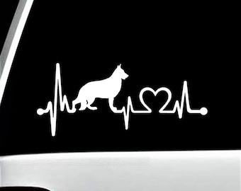 German Shepherd Heartbeat Lifeline Decal Sticker | for Car Tumbler Laptop
