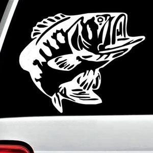 Bass Fishing Decal Sticker for Window | Bass Fishing Decal for Car Truck SUV Boat Trailer Laptop Wall Art