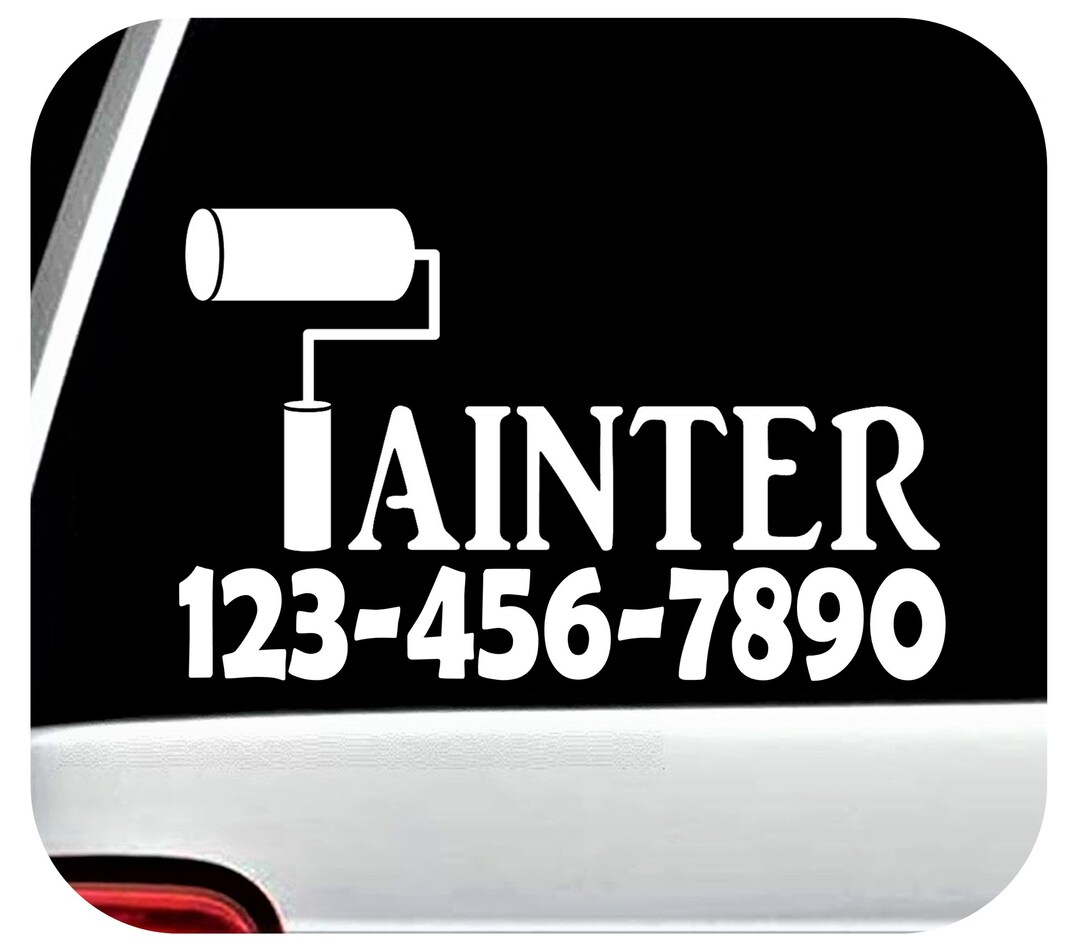 Personalized Painter Painting Decal With Phone Number Sticker for Car