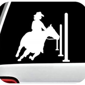 Girl Pole Bender Decal | Pole Racing Horse Decal Sticker for Car Window