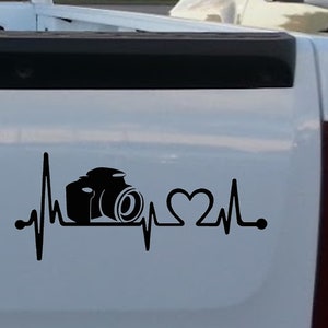 Camera Photography Lover Heartbeat Lifeline Decal Sticker for Car ...