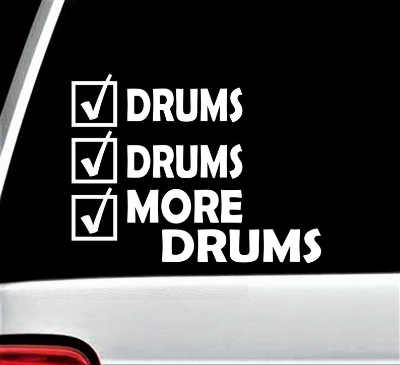 More Drums Drummer Decal Sticker for Car Window 7 Inch BG 215 Etsy
