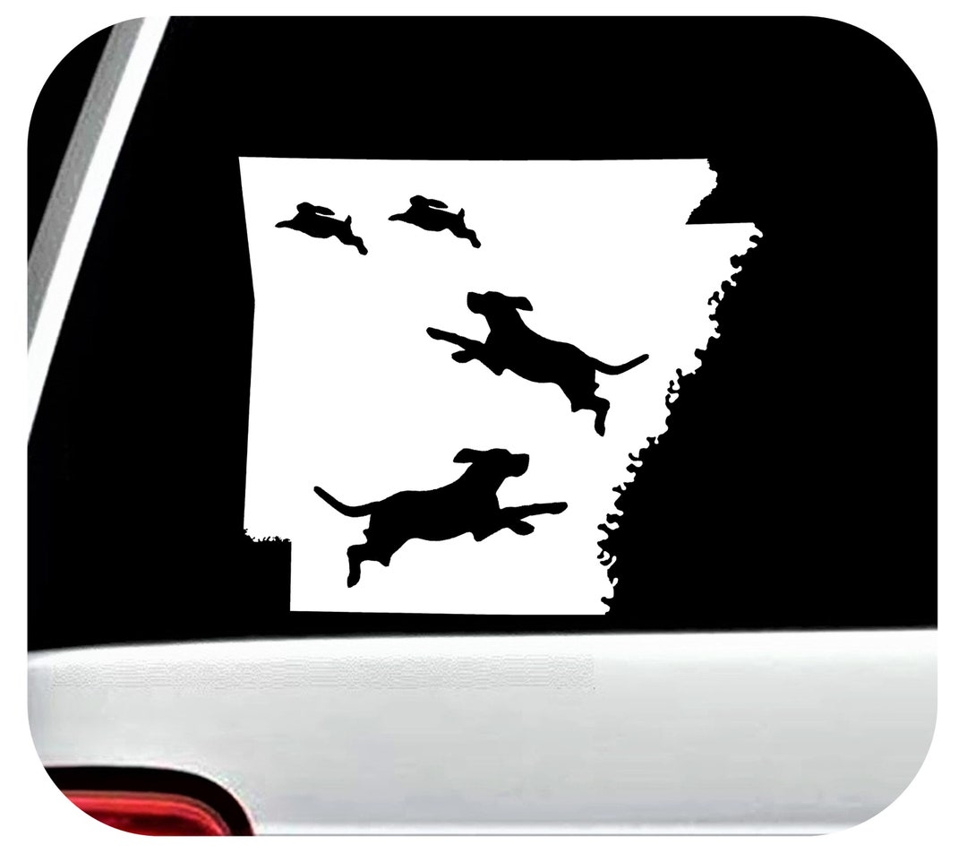 Arkansas Beagle Dog Chasing Rabbit Decal Sticker for Car Window Laptop ...
