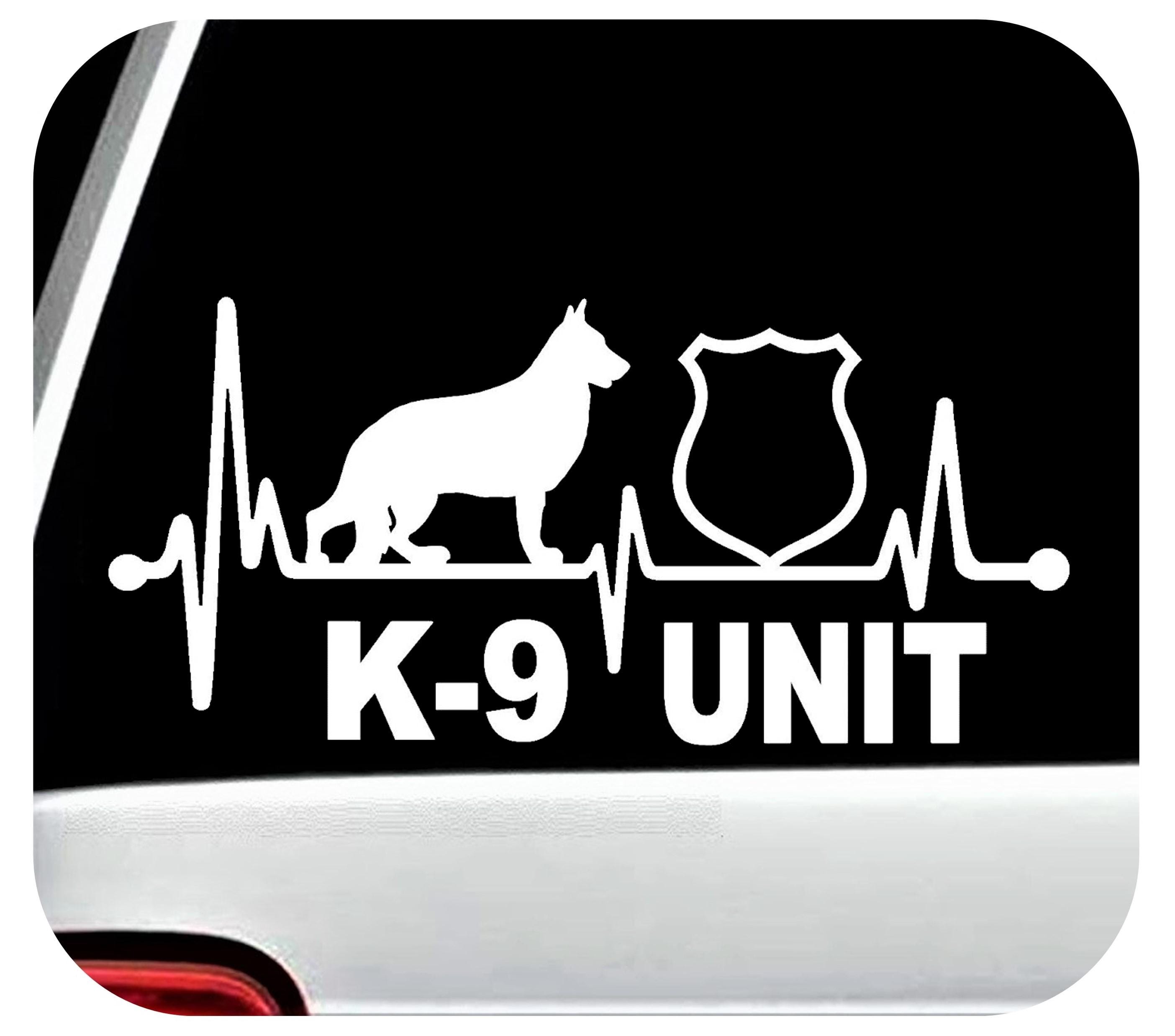 3S MOTORLINE Adesivi Auto K9 Polizia 2 Pezzi Bianco - Decal In Vinile A Forma Di Cane K - Finitura Opaca - 4
