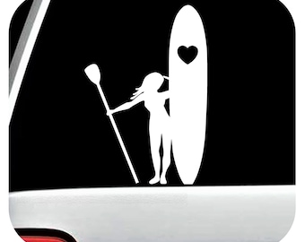 Paddleboard Paddle Board Girl Decal Sticker for Car Window