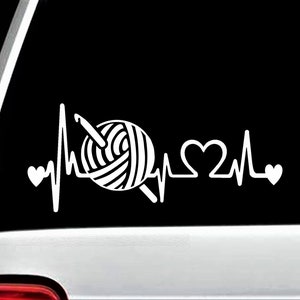 Crochet Hook Yarn Heartbeat Lifeline Decal Sticker | BG 610