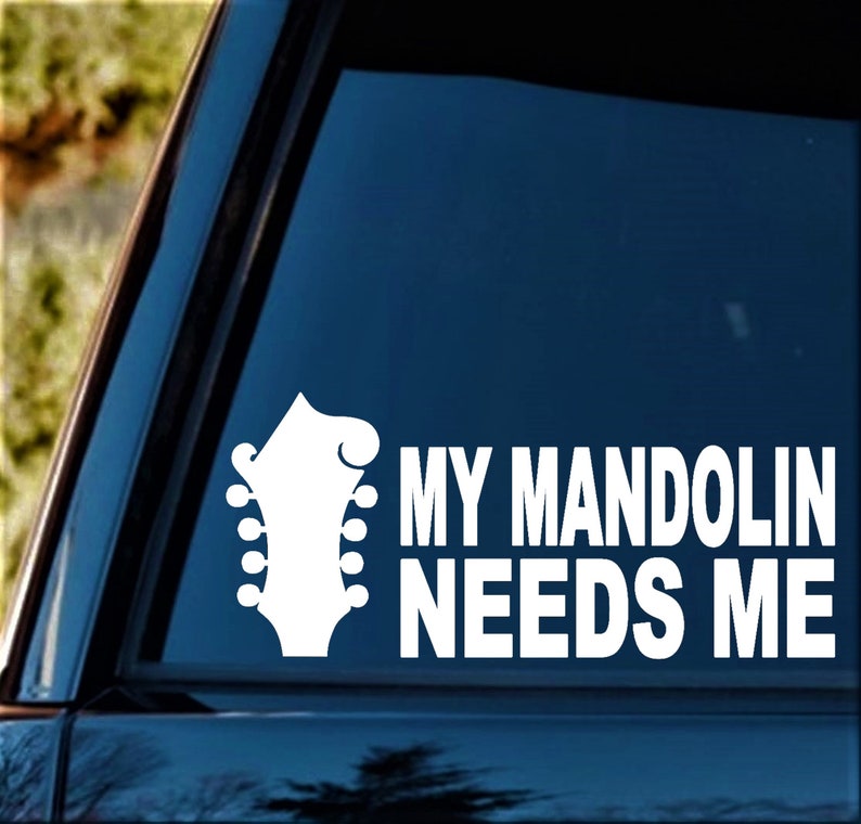 Mandolin Decal Sticker Bluegrass Music Mandolin Decal Gift for Mandolin Player Mandolin Accessories M1060 image 2