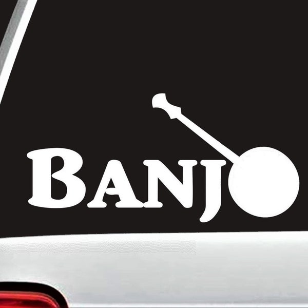 Bluegrass Music Banjo Decal Sticker for Car Window | D1090